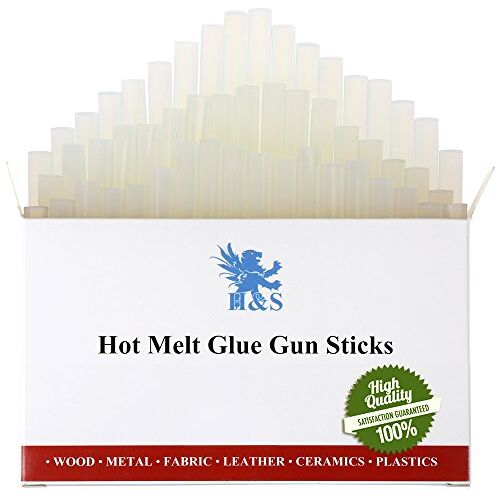 H&S Hete Lijmsticks voor Lijmpistool 50 Stuks 7 mm x 100 mm hars EVA Lijmpistoolsticks Transparante Lijm voor Kunst en Ambacht