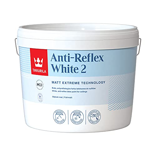 TIKKURILA Anti Reflex 2 mat vlak, hoogdekkend, plafondverf, Zero Flash 10 liter