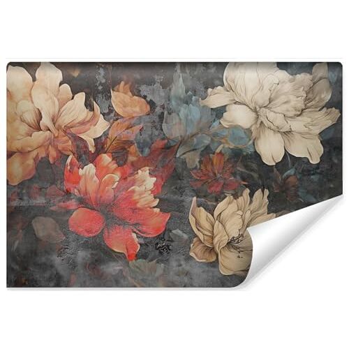 Muralo 3D behang vliesbehang fotobehang 3D-effect behang voor woonkamer slaapkamer wandbehang fotobehang bloemenmotief br.400 cm x hoogte 280 cm