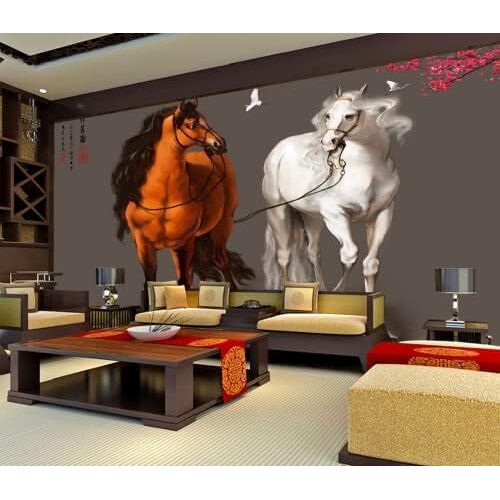 XLMING Hd Paard Tot Succes Hengst Decoratieve Wanddecoratie 3D Behang Tv Achtergrond Eetkamer Decoratie Slaapkamer Woonkamer Bank Mural-350cm×256cm