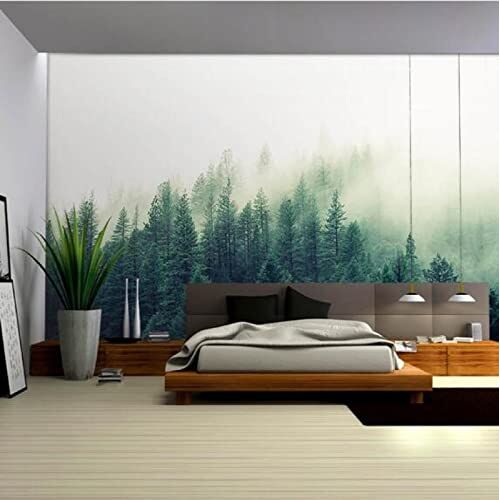 AOKLEY Muurschildering 3D Behang Mist & Bos Foto Muurschildering Decoratie Behang Muurschildering 3D Behang Plakken Woonkamer De Muur voor Slaapkamer Woonkamer Muurschilderingen 350 x 255,8 cm (BxH)