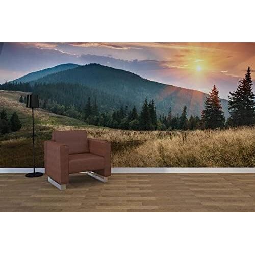 XLMING Sunset Hill Muurdecoratie 3D Behang Tv Achtergrond Eetkamer Decoratie Slaapkamer Woonkamer Bank Mural-400cm×280cm