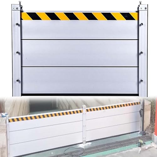 GLPBBCAD Overstromingsbeschermingsbarrièrestraat Garagedeurafdichting Bescherming Tegen Overstromingen Barrière Zwaar Uitgevoerde Aluminium Overstromingsbarrière Sill Kit Herbruikbare,300 * 80cm