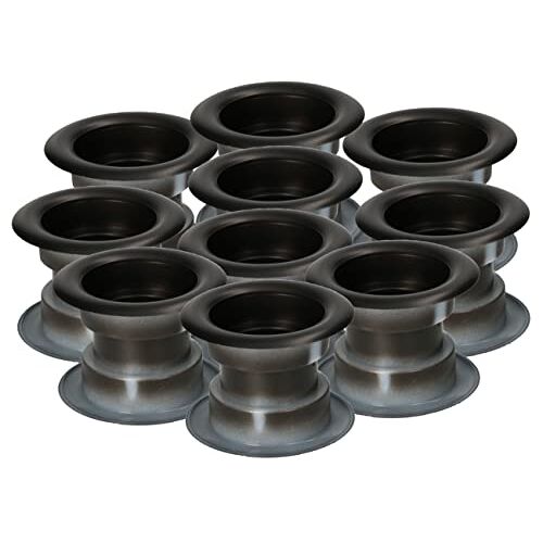 KOTARBAU ® Set van 10 luchtroosters, rond, zwart, mat, van kunststof, voor badkamerdeuren