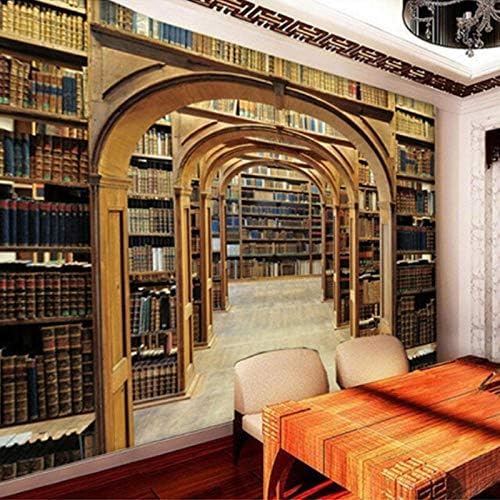 XLMING Behang Ruimte Bibliotheek Uitbreiding Boekenplank 3D Behang Home Decoratieve Schilderij 3D Behang Tv Woonkamer Huiskamer De Muur Slaapkamer Muurschildering Border-350cm×256cm