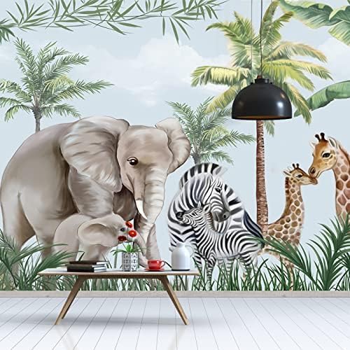 XLMING Planten Bos Dieren Kinderen Beeldverhaal Kinderkamer 3D Behang Tv Achtergrond Eetkamer Decoratie Slaapkamer Woonkamer Bank Mural-300cm×210cm