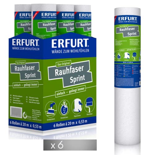 Erfurt 6 rollen rauhfaserbehang SPRINT wit rauhfaserbehang wit structuurbehang 20 m x 0,53 m