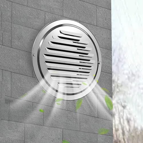 NEZIH Muur Air Vent Cap Home Louvered Grille Cover Vent Hood, met ingebouwde Screen Mesh/70Mm/2.7