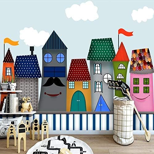 XLMING Kinderkamer Kasteel Behang Kinderkamer Kinderkamer Slaapkamer Home Decor Behang Pulp Muurschildering 3D Behang Woonkamer TV Slaapkamer Bedroom Decoration Living Room Bank-200cm×140cm