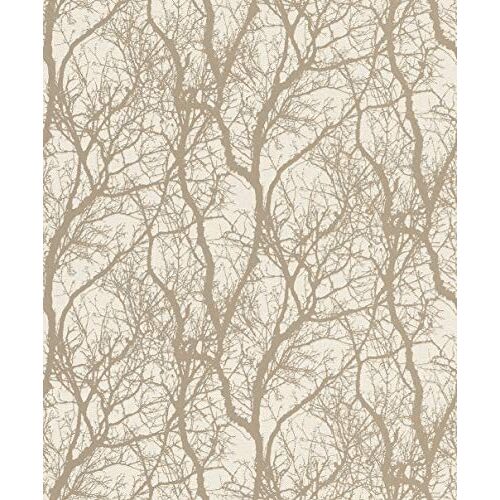 Rasch Behang vliesbehang (floral) beige goud 10,05 m x 0,53 m behangwissel 633245 behang, 10,05 0,53 m