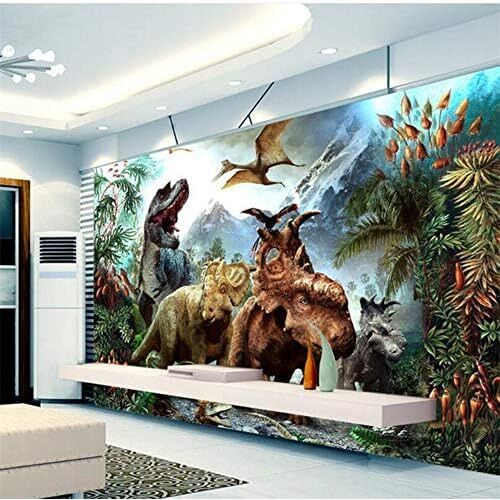 XLMING Wallpapers Dinosaurus Wallpapers 3D Foto Tv Kids Wallpapers 3D Behang Tv Woonkamer Huiskamer De Muur Slaapkamer Muurschildering Border-430cm×300cm