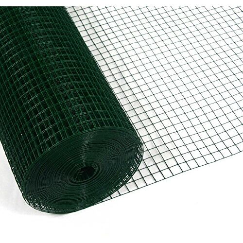 Garmix volièregaas gaas 4-hoekig draadgaas draadomheining groen 50cm 10m 12x12mm 1,05mm