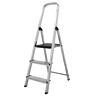 Amig Vouwladder met 3 treden, van aluminium, kleine treden: 28 cm x 8 cm, grote trede: 25 cm x 25 cm x 28 cm, voor thuisgebruik, maximale belasting: 150 kg