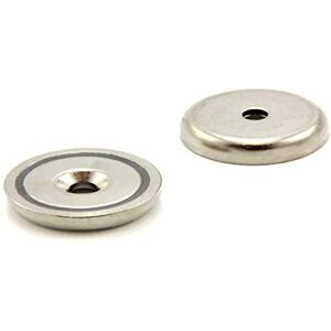 First4magnets N42 neodymium pot magneet voor kunst, handwerk, modelproductie 32 mm diameter x 8 mm dik x 5 mm C/wastafel 44 kg trein