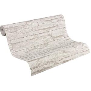 A.S. Création Vliesbehang Steenbehang in Grijs en Wit Behang voor diverse ruimtes Muurbehang in 10,05 m x 0,53 m A.S. Création Vliesbehang Steenbehang in Grijs en Wit Behang voor diverse ruimtes Muurbehang in 10,05 m x 0,53 m