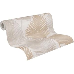 A.S. Création Livingwalls Hot Spots vliesbehang met bladeren in crème, beige, grijs, metallic behang met decoratief design 10,05 x 0,53 m Made in Germany 786731 A.S. Création Livingwalls Hot Spots vliesbehang met bladeren in crème, beige, grijs, metallic behang met decoratief design 10,05 x 0,53 m Made in Germany 786731