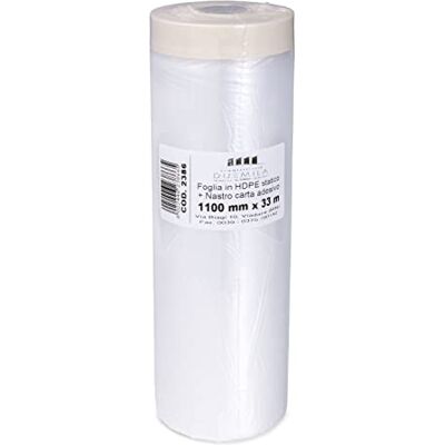 PENNELLIFICIO 2000, polyethyleen rol met plakband, afdekset, muurbescherming, wandbescherming, plinten, meubels, afdekzeil, afmetingen 110 cm x 33 m Made in Italy PENNELLIFICIO 2000, polyethyleen rol met plakband, afdekset, muurbescherming, wandbescherming, plinten, meubels, afdekzeil, afmetingen 110 cm x 33 m Made in Italy