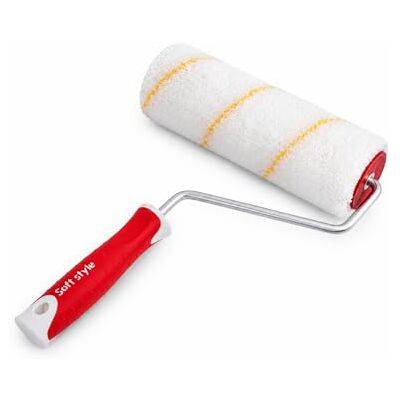 PENNELLIFICIO 2000, professionele rol voor ruwe muren, van polyamide, met antislip rubberen handgreep, voor buiten, ruwe oppervlakken, op waterbasis en minerale kleuren, breedte 24 cm, Made in Italy PENNELLIFICIO 2000, professionele rol voor ruwe muren, van polyamide, met antislip rubberen handgreep, voor buiten, ruwe oppervlakken, op waterbasis en minerale kleuren, breedte 24 cm, Made in Italy