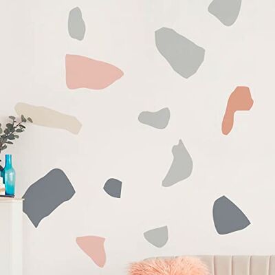 Ambiance Sticker Vliesbehang voorgelijmd reuzenmuurschilderingen TERRAZZO decoratieve lijm 120 x 120 cm Ambiance Sticker Vliesbehang voorgelijmd reuzenmuurschilderingen TERRAZZO decoratieve lijm 120 x 120 cm