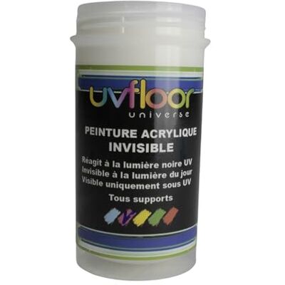 UV FLOOR UVFLOOR UV Floor Onzichtbare UV-verf neonrood speciaal zwart en ultraviolet licht 365 nm vloeibaar en ultra gepigmenteerd 100 ml UV FLOOR UVFLOOR UV Floor Onzichtbare UV-verf neonrood speciaal zwart en ultraviolet licht 365 nm vloeibaar en ultra gepigmenteerd 100 ml
