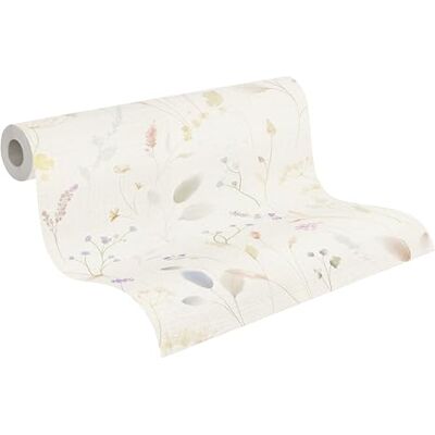 A.S. Création vliesbehang met gras"motief in wit, groen, blauw, geel, lila – florale behang 10,05 m x 0,53 m – 791701 A.S. Création vliesbehang met gras"motief in wit, groen, blauw, geel, lila – florale behang 10,05 m x 0,53 m – 791701