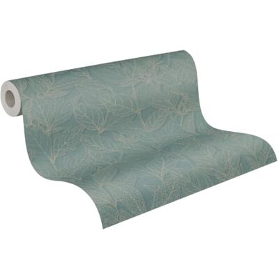 A.S. Création Vliesbehang bladeren – blauw, metallic – 10,05 x 0,53 m Naadloos vliesbehang met rustige toon-op-toon look – mat met subtiele glans, droog afneembaar A.S. Création Vliesbehang bladeren – blauw, metallic – 10,05 x 0,53 m Naadloos vliesbehang met rustige toon-op-toon look – mat met subtiele glans, droog afneembaar