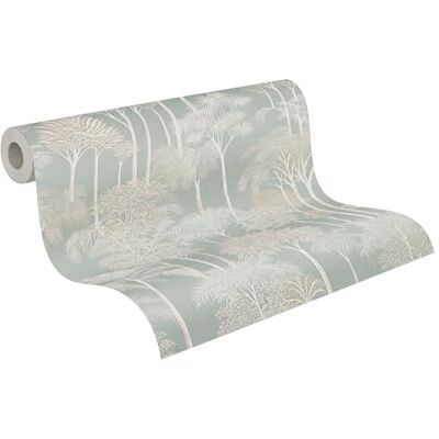 A.S. Création vliesbehang met palmbladmotief in crème, groen, wit, metallic – exotisch junglebehang 10,05 m x 0,53 m – 791622 A.S. Création vliesbehang met palmbladmotief in crème, groen, wit, metallic – exotisch junglebehang 10,05 m x 0,53 m – 791622