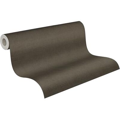 A.S. Création vliesbehang met textielstructuur in zwart, bruin – donkere effen behang 10,05 m x 0,53 m – 791664 A.S. Création vliesbehang met textielstructuur in zwart, bruin – donkere effen behang 10,05 m x 0,53 m – 791664