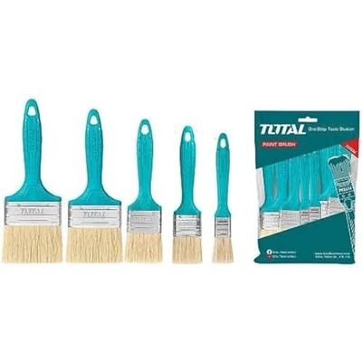 TOTAL Set van 8 platte kwasten voor verf op oliebasis Duurzame haren Kunststof handvat Diverse maten voor precisie en dekking Geschikt voor professioneel en doe-het-zelfgebruik TOTAL Set van 8 platte kwasten voor verf op oliebasis Duurzame haren Kunststof handvat Diverse maten voor precisie en dekking Geschikt voor professioneel en doe-het-zelfgebruik