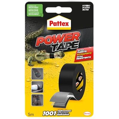 Pattex Power Tape Multifunctionele tape, robuust, licht, zwart, 5 m Pattex Power Tape Multifunctionele tape, robuust, licht, zwart, 5 m