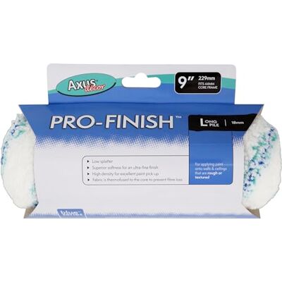 Axus Décor Axus Decor Pro-Finish Roller, langpolige (blauwe serie) verfroller mouw, ultrafijne afwerking, langpolig voor professionele en doe-het-zelfprojecten, ideaal voor ongelijke muren en plafonds, 230 mm, Axus Décor Axus Decor Pro-Finish Roller, langpolige (blauwe serie) verfroller mouw, ultrafijne afwerking, langpolig voor professionele en doe-het-zelfprojecten, ideaal voor ongelijke muren en plafonds, 230 mm,