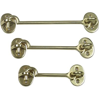 Amig Messing gouden raamsluiting Haakvormig veiligheidsslot Roest- en corrosiebestendig Klassieke en minimalistische stijl, goud, 5 x 125 mm Amig Messing gouden raamsluiting Haakvormig veiligheidsslot Roest- en corrosiebestendig Klassieke en minimalistische stijl, goud, 5 x 125 mm