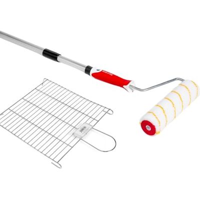 PENNELLIFICIO 2000 Professionele schilderset bestaande uit rol, aluminium staaf en metalen net, voor verf voor binnen- en waterverf, stang van 110 cm tot 200 cm PENNELLIFICIO 2000 Professionele schilderset bestaande uit rol, aluminium staaf en metalen net, voor verf voor binnen- en waterverf, stang van 110 cm tot 200 cm