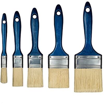HARDY WORKING TOOLS 5-delige penselenset, serie 06, schilderspenselenset voor renovatie. Bevat platte kwast 13, 25, 38, 50 en 63 mm voor hout, acrylverf en metaal. Lakpenselenset HARDY WORKING TOOLS 5-delige penselenset, serie 06, schilderspenselenset voor renovatie. Bevat platte kwast 13, 25, 38, 50 en 63 mm voor hout, acrylverf en metaal. Lakpenselenset