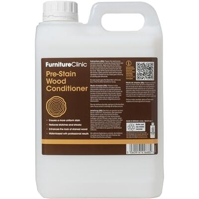 Furniture Clinic 2,5 l voorbeits houtconditioner op waterbasis binnen en buiten geurarm en niet-toxisch gebruik voor het kleuren van hout Furniture Clinic 2,5 l voorbeits houtconditioner op waterbasis binnen en buiten geurarm en niet-toxisch gebruik voor het kleuren van hout