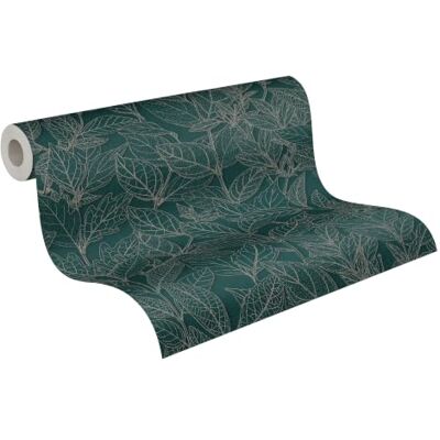 A.S. Création Vliesbehang bladeren – groen, metallic – 10,05 x 0,53 m Naadloos vliesbehang met rustige toon-op-toon look – mat met subtiele glans, droog afneembaar A.S. Création Vliesbehang bladeren – groen, metallic – 10,05 x 0,53 m Naadloos vliesbehang met rustige toon-op-toon look – mat met subtiele glans, droog afneembaar