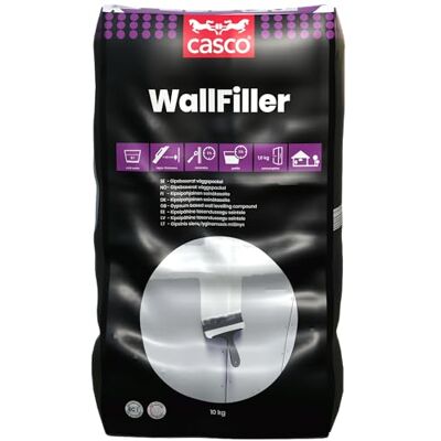Casco wallFiller Een stopverf op basis van gips voor het verbreden van wanden en plafonds en herstellen. Wit. 10 KG. Casco wallFiller Een stopverf op basis van gips voor het verbreden van wanden en plafonds en herstellen. Wit. 10 KG.