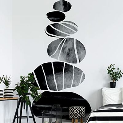 Ambiance Sticker Vliesbehang, voorgelijmd, reuze-fresks, kiezelstenen, decoratieve lijm, H90 x L 90 cm Ambiance Sticker Vliesbehang, voorgelijmd, reuze-fresks, kiezelstenen, decoratieve lijm, H90 x L 90 cm