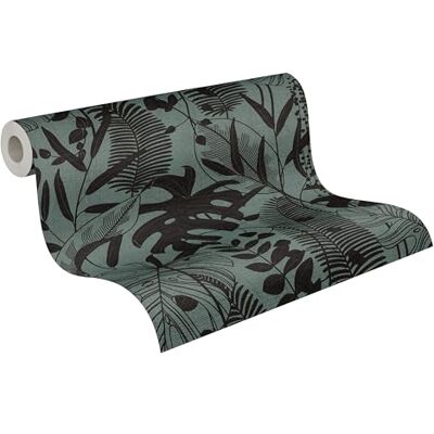 A.S. Création vliesbehang met palmbladmotief in blauw, zwart, metallic – exotisch junglebehang 10,05 m x 0,53 m – 791644 A.S. Création vliesbehang met palmbladmotief in blauw, zwart, metallic – exotisch junglebehang 10,05 m x 0,53 m – 791644