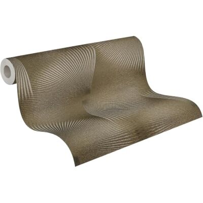 A.S. Création Vliesbehang 3D-ruiten – goud, grijs – 10,05 x 0,53 m Naadloos behang met geometrische diepte – glanzend, moderne look, restloos droog afneembaar A.S. Création Vliesbehang 3D-ruiten – goud, grijs – 10,05 x 0,53 m Naadloos behang met geometrische diepte – glanzend, moderne look, restloos droog afneembaar