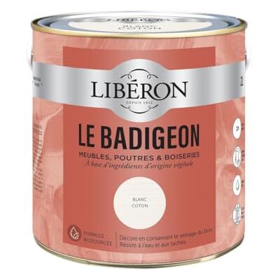 Libéron Le Badigeon voor meubels, balken en houtwerk, wit katoen, 2 l Libéron Le Badigeon voor meubels, balken en houtwerk, wit katoen, 2 l