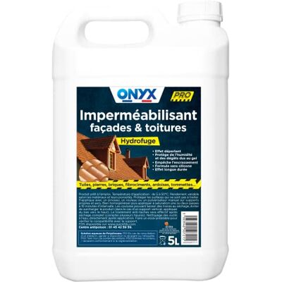 Onyx Professioneel Waterafstotende waterdichting voor gevels en daken, poreuze ondergronden – waterafstotend effect, langdurige bescherming – gemaakt in Frankrijk – 5 l Onyx Professioneel Waterafstotende waterdichting voor gevels en daken, poreuze ondergronden – waterafstotend effect, langdurige bescherming – gemaakt in Frankrijk – 5 l