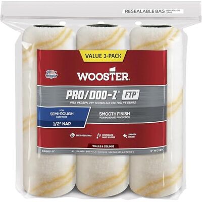 Wooster Brush RR669-9 Pro Doo Z FTP Roller Cover 1/2-Inch Nap, 9 Inch (3-Pack) Wooster Brush RR669-9 Pro Doo Z FTP Roller Cover 1/2-Inch Nap, 9 Inch (3-Pack)