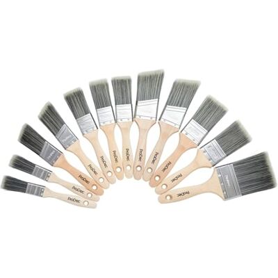 ProDec Decorator's tientallen penselenset inclusief het insnijden van penselen voor een gladde afwerking schilderen met emulsie, glans, satijnverf op muren, plafonds, hout, metaal 2x 1, 5x 1,5, 4x 2 ProDec Decorator's tientallen penselenset inclusief het insnijden van penselen voor een gladde afwerking schilderen met emulsie, glans, satijnverf op muren, plafonds, hout, metaal 2x 1, 5x 1,5, 4x 2