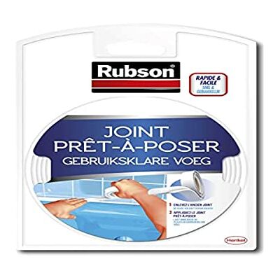Rubson Afdichting, klaar om op te hangen, zelfklevend, voorgevormde afdichting, voor wastafel en badkuip, wit, 12 mm x 3,5 m Rubson Afdichting, klaar om op te hangen, zelfklevend, voorgevormde afdichting, voor wastafel en badkuip, wit, 12 mm x 3,5 m