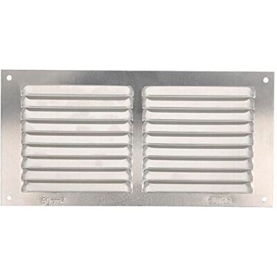 Amig Rechthoekig aluminium rooster Luchtuitlaatventilatie Ideaal voor keuken- en badkamerplafonds Afmetingen: 100 x 200 mm Zilverkleurig Amig Rechthoekig aluminium rooster Luchtuitlaatventilatie Ideaal voor keuken- en badkamerplafonds Afmetingen: 100 x 200 mm Zilverkleurig