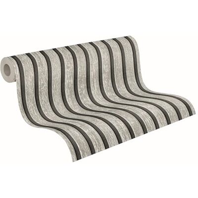 A.S. Création vliesbehang met houtlook in grijs, zwart – behang met decoratief design 10,05 x 0,53 m – 790415 A.S. Création vliesbehang met houtlook in grijs, zwart – behang met decoratief design 10,05 x 0,53 m – 790415