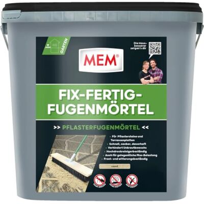 MEM Vaste voegmortel, weerbestendig, klaar voor gebruik, tegen onkruidgroei, zand, 12,5 kg MEM Vaste voegmortel, weerbestendig, klaar voor gebruik, tegen onkruidgroei, zand, 12,5 kg