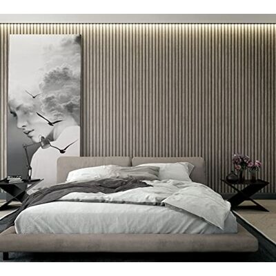 marburg Behang in houtlook, grijs, akoestische panelen, 3D-effect, vliesbehang, woonkamer, slaapkamer, 10,05 x 0,53 m, Made in Germany marburg Behang in houtlook, grijs, akoestische panelen, 3D-effect, vliesbehang, woonkamer, slaapkamer, 10,05 x 0,53 m, Made in Germany