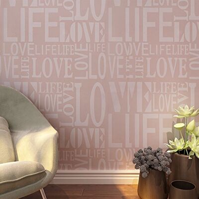 HANMERO 3D Modern Fashion Love & Life letters vliesbehang slaapkamer behang rol decor 57 vierkante meter lichtviolet HANMERO 3D Modern Fashion Love & Life letters vliesbehang slaapkamer behang rol decor 57 vierkante meter lichtviolet